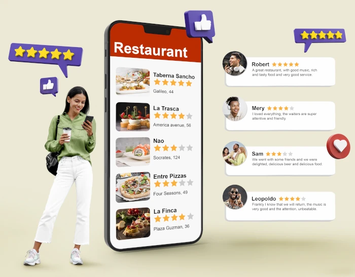 Interface Google Maps affichant des entreprises locales à Lorient et Quimperlé.